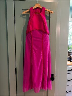 Neil Barrett Neon Pink Midi Dress NWT EU 40 Prada Designer Runway Style
